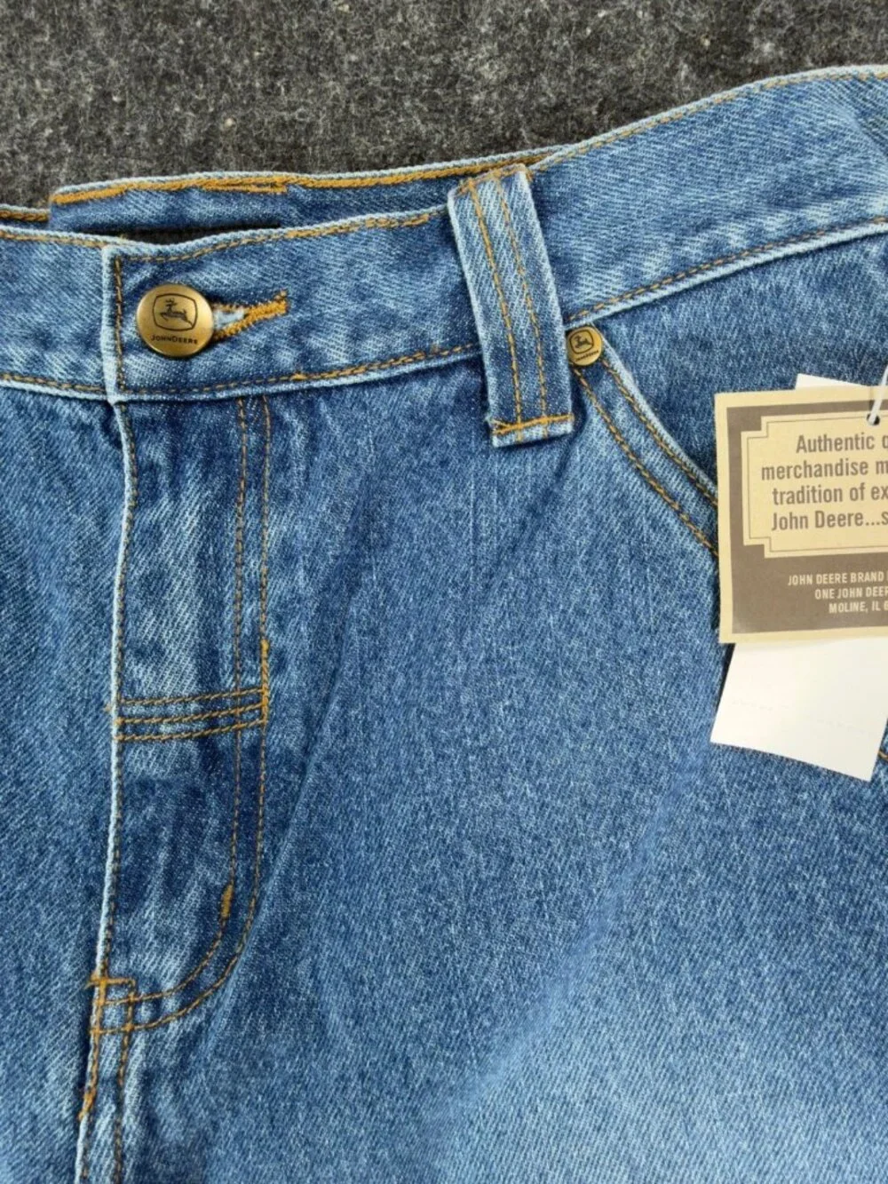 VTG John Deere Carpenter Shorts Boys 14 Womens Denim Utility Jorts NOS NWT